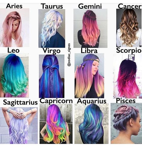 Hairstyles Zodiac Signs, Zodiac Clothes, Zodiac Sign Fashion, Vlasové Trendy, Colored Hair, Hair Dye Colors, Rainbow Hair, Cool Hair Color, Grunge Hair