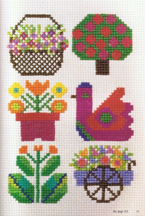 Folk Cross Stitch, 123 Cross Stitch, Pola Kristik, Mini Cross Stitch, Cute Cross Stitch, Cross Stitch Alphabet, Cross Stitch Cards, Needlepoint Patterns, Cross Stitch Samplers