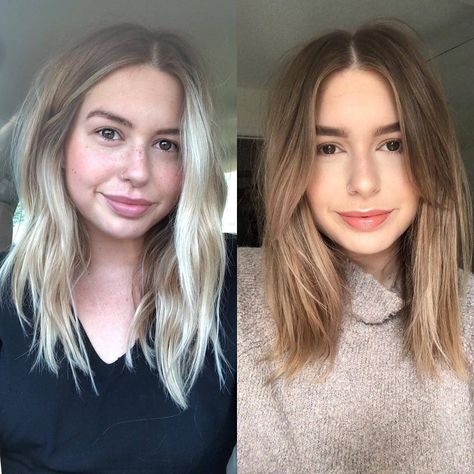 behindthechair.com on Instagram: “* Fresh Start Friday! ... courtesy of @saramay_level10 ・・・ Before and After SELFIE addition 💫 Taking my @drewlangley.lux more natural…” Dye Your Own Hair, Beautiful Short Hair, Medium Blonde Hair, Girls Short Haircuts, Short Brown Hair, Medium Short Hair, Brown Hair With Blonde Highlights, Ash Blonde Hair, Short Hair Balayage