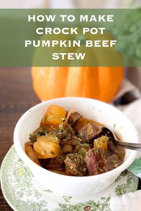 Our Best Crockpot Pumpkin Beef Stew will warm your senses and leave you fuzzy and satisfied. With tender stew beef, cubed pumpkin and savory seasonings and vegetables that are slow cooked, this will be your favorite taste of Fall. Fall Stew Recipes, Pumpkin Beef Stew, Basic Soup Recipe, Fall Stew, Pressure Cooker Chicken Wings, Crock Pot Pumpkin, Cooked Pumpkin, Comforting Recipes, Pumpkin Crockpot