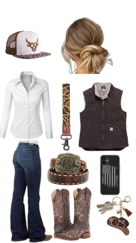 Country Outfits Women, Cute Cowgirl Outfits, Casual Country Outfits, Southern Outfits, Country Style Outfits, Western Wear Outfits, Cute Country Outfits, Estilo Country, Country Girls Outfits