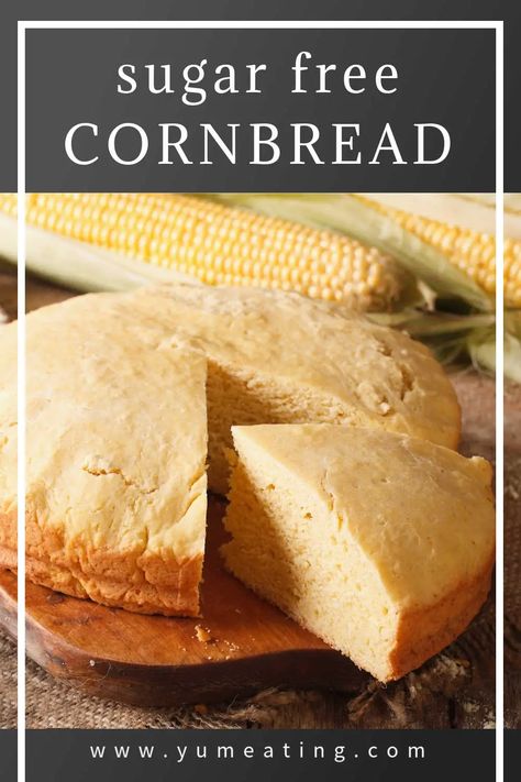 Bake With Buttermilk, Sugar Free Cornbread, Cornbread Recipe No Sugar, Bread With Buttermilk, Sourdough Cornbread Recipe, Vegan Cornbread Muffins, Bread Without Sugar, Cornmeal Cornbread, Easy Bake Bread