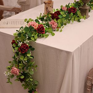 Gypsophila Garland, Garland With Flowers, Artificial Flower Garland, Table Runner Decor, Flower Garland Diy, Garland For Wedding, Artificial Eucalyptus Garland, Table Garland, Artificial Eucalyptus