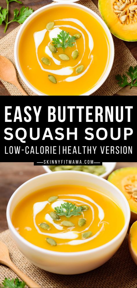 Low Calorie Soup Instant Pot, Healthy Soups High Protein, Butternut Squash Soup Low Calorie, Low Cal Butternut Squash Soup, Low Calorie Butternut Squash Soup, Low Sodium Butternut Squash Soup, High Protein Squash Recipes, Butternut Squash Soup High Protein, Low Fiber Soups