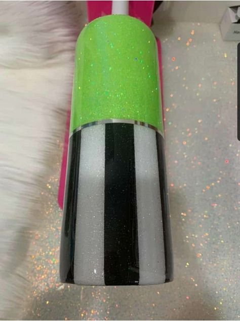 Exopy Tumblers, Beetlejuice Cricut, Spooky Tumbler Ideas, Halloween Tumbler Ideas, Tumble Cups, Beetlejuice Tumbler Ideas, Bedazzle Ideas, Bettle Juice Tumbler Cup, Beetle Juice Tumbler