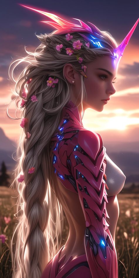 Created with Midjourney Ai #Character #Fantasy #Anime #cartoon #cyberpunk #sci-fi Cyberpunk Woman Art, Female Digital Art, Cartoon Cyberpunk, Cyberpunk Women, Cyberpunk Female, Female Elf, Female Cartoon, Alien Concept Art, Arte Obscura