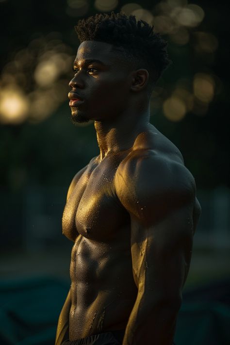 Muscular Male Anatomy, Mens Fitness Photoshoot, Gym Men Motivation, Afro Bun, Male Bodybuilders, Black Future, Black Male Models, Male Fitness Models, Men's Muscle