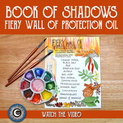 Hello my darlings and welcome. Please enjoy my latest YouTube video. In this video I create a page in my book of shadows. A Recipe for Fiery Wall of Protection Oil. This spell oil can be used for creating a protective barrier wherever you need one and other protection magic. Let’s do some magical crafting. Fiery Wall Of Protection Oil Recipe, Magick Oil, Eclectic Witch, Oil Recipes, Spiritual Growth, Book Of Shadows, Essential Oils, Herbs, Spirituality