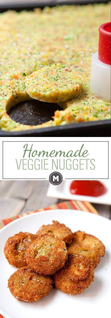 Homemade Veggie Nuggets: These are the perfect vegetarian alternative to the chicken nugget. Made with mashed carrots, broccoli, and golden beets. They are slightly sweet and perfectly crispy! | http://macheesmo.com Mashed Carrots, Vegetarische Diners, Veggie Nuggets, Carrots Broccoli, Golden Beets, Chicken Nugget, Cauliflower Pizza, God Mat, Clean Eats