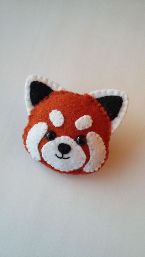 Felt Red Panda Pattern, Red Panda Polymer Clay, Felt Red Panda, Red Panda Party Ideas, Red Panda Crafts, Red Panda Craft, Panda Birthday Theme, Red Party Themes, Felt Panda