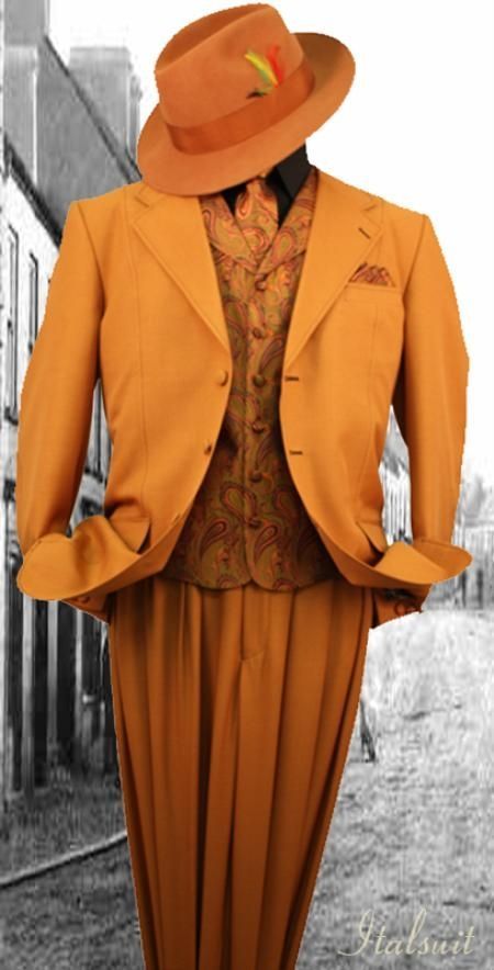 ORANGE! Harvey Suits, Steve Harvey Suits, 40s Suit, Nice Suits, Orange Suit, Zoot Suit, Suits Men Business, Dress Suits For Men, Designer Suits For Men