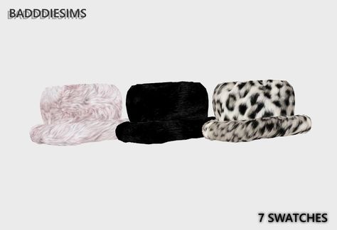 BADDDIESIMS FAUX FUR HAT ACCESSORY  FAUX FUR HAT... -                     			  			BADDDIESIMS Sims 4 Fur Hat, Sims 4 Cc Hats Accessories, Sims 4 Hats Cc, Sims 4 Cc Hats, Sims4 Accessories, Sims 4 City Living, Bob Hat, Los Sims 4 Mods, Sims Accessories