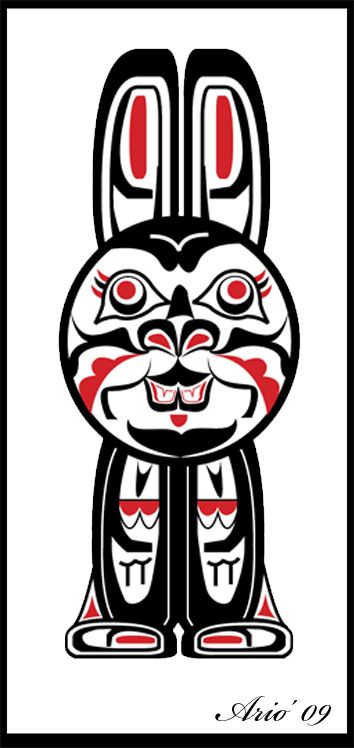 bunny haida tattoo by Lavespario Tatouage Haida, Haida Tattoo, Native Designs, Bunny Stuff, Mens Shoulder Tattoo, Sun Glass, Bunny Bunny, Native American Design, Native Design