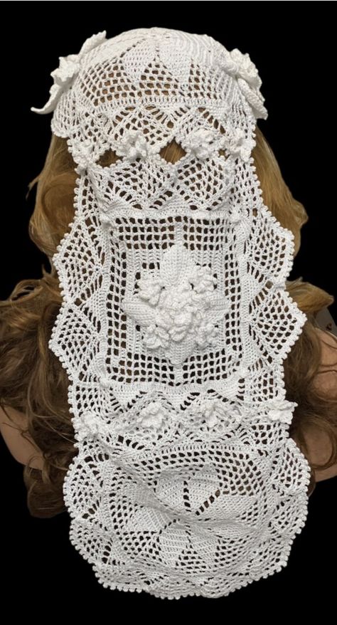 This is a custom made crochet bridal veil. If you are interested in me making you a crochet veil for your special day please message me. Crochet Veil, Handmade Ornaments, Bridal Veil, Handmade Shop, Wedding Inspo, Wall Art Home, Art Home Decor, Veil, Art Home