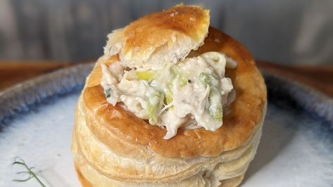 Karen Coakly's chicken & leek vol au vents: Today Chicken Vol Au Vent Recipe, Vol Au Vent Recipe, Chicken Vol Au Vent, Vol Au Vent, Creamy Chicken, Leeks, Salmon Burgers, How To Cook Chicken, Finger Foods