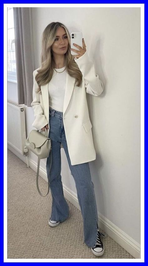 Outfit Blazer Blanc, Networking Event Outfit, Event Outfit Ideas, Corporate Attire Women, White Blazer Outfits, Networking Outfit, Corporate Baddie, Classy Business Outfits, Chic Business Casual