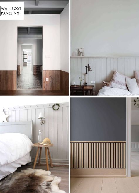 Add Character to Basic Architecture: Wall Paneling + A Roundup - Emily Henderson Mid Century Wainscoting, Shiplap Bottom Half Wall, Mid Century Wall Paneling, Mid Century Modern Wall Paneling, Half Paneled Walls Bedroom, Mid Century Modern Wainscoting, Wainscoting Paint Ideas, Half Paneled Walls, Batten Panelling