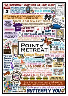 Point of Retreat (Slammed, #2) by Colleen Hoover Enamoured With Collages, Point Of Retreat, Slammed Colleen Hoover, Colleen Hoover Quotes, Book Doodles, Hoover Books, Book Collage, Quote Collage, Book Reports