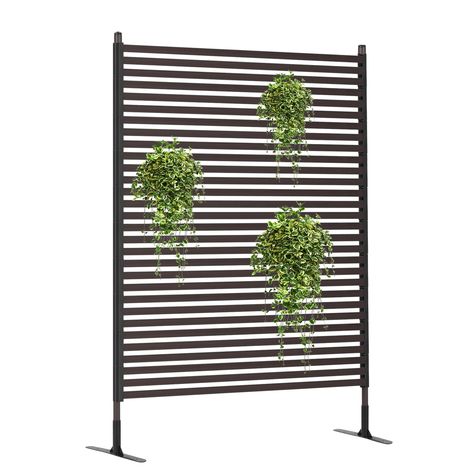 PRICES MAY VARY. MATERIALS -- The outdoor privacy screens are made of long-lasting Polyethylene-coated steel pipes and slats. Sun-protected ensure the brown color won't fade easily and protect the screen partitions from rusting. Outdoor Privacy Screens and Panels -- Create privacy for your patio. The slatted design prevents them from becoming sails in high winds. Our freestanding privacy fence screen adds dimension, definition, and privacy to your outdoor space, attractive addition to your balco Patio Privacy Fence, Patio Divider, Privacy Trellis, Outdoor Privacy Screens, Wood Partition, Outdoor Privacy Screen, Fence Screen, Privacy Fence Screen, Aluminum Shelves