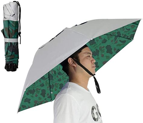 Amazon.com : NEW-Vi Fishing Umbrella Hat Folding Sun Rain Cap Adjustable Multifunction Outdoor Headwear (Silver/Camouflage 2Pcs) : Clothing Kayaking With Dogs, Umbrella Hat, Canoe Accessories, Fishing Umbrella, Rain Cap, Best Umbrella, Adjustable Headband, Family Outing, Unisex Accessories