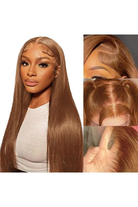 22 Inch Light Brown Lace Front Wigs Human Hair Straight 13x4 Transparent HD Lace Frontal Brownish Lace Frontal Wig Pre Plucked with Baby Hair Natural Hairline Wig 150% Density for Women Brown Lace Front, Ginger Brown, Wigs Straight, Wig Colors, Hair Light, Hd Lace Frontal, Glueless Wigs, Lace Front Wigs Human Hair, Wigs Human Hair