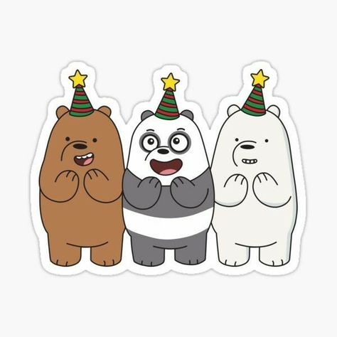 Immagini Grinch, Cartoon Bears, Bear Bears, We Bare Bears Wallpapers, Chibi Cat, Ice Bear, Tumblr Stickers, Bear Party, We Bear