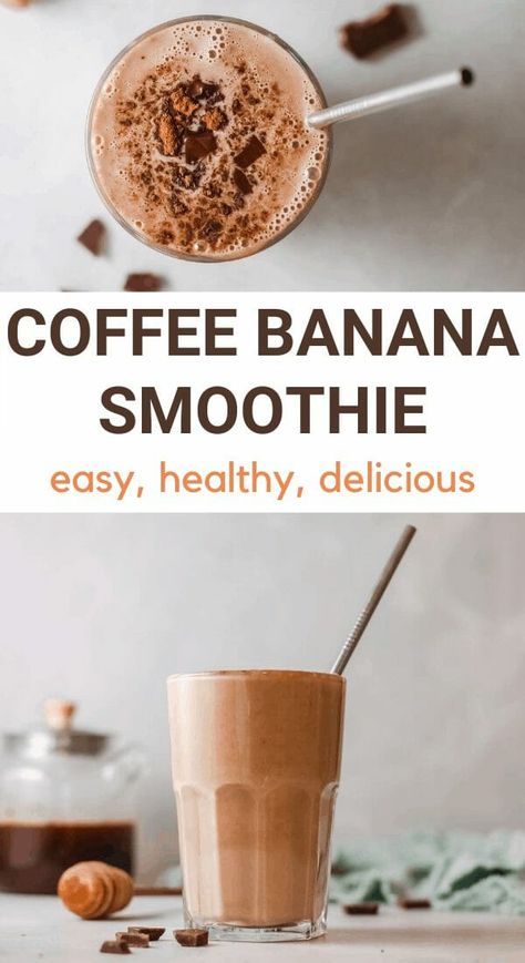 Chocolate Banana Coffee Smoothie, Coffee And Banana Smoothie, Banana Espresso Smoothie, Coffee Banana Smoothie Recipes, Up And Go Breakfast Drink, Espresso Smoothie Healthy, Healthy Cold Drinks, Drinks With Banana, Banana Drink Recipes