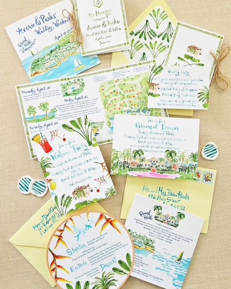 Diane Holdsambeck / My Lady Dye (@myladydye) • Instagram photos and videos Wedding Crests, Jamaica Wedding, Coconut Hair, Invite Ideas, Bespoke Wedding Invitations, Wedding Crest, Site Map, Watercolour Inspiration, Watercolor Wedding Invitations