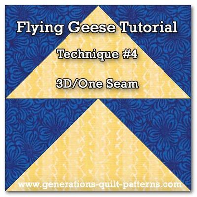 A 3D, one seam Flying Geese quilt block tutorial Quilts With Flying Geese Borders, Flying Geese Borders On Quilts, One Seam Flying Geese Chart, Four At A Time Flying Geese, Flying Geese Quilt Border, Missouri Star Quilt Tutorials, Nancy Zieman, Patchwork Inspiration, Flying Geese Quilt