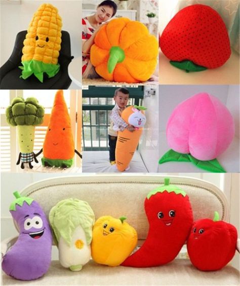 Food Pillows, Doll Pillow, Cute Cushions, New Food, Food Fruit, Cute Birthday, Cute Fruit, Flower Pillow, Diy Pillows