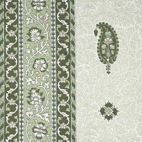 Jaipuri Print, Indian Motifs Pattern, Traditional Green Unstitched Digital Prints, Traditional Green Printed Fabric, Unstitched Green Digital Prints With Motifs, Green Unstitched Digital Prints With Printed Motifs, Indian Textile Design, Green Fabric With Printed Motifs, Mark Sikes