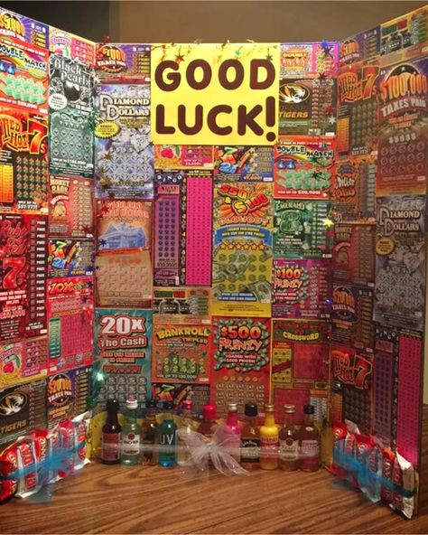 Lottery Ticket Fundraiser, Lotto Birthday Gift Ideas, Lotto Party Ideas, Scratch Tickets Gift Ideas, Scratch Off Christmas Gift, Lottery Ticket Fundraiser Ideas, Lottery Board Fundraiser, 21 St Birthday Gifts, Lotto Gift Ideas