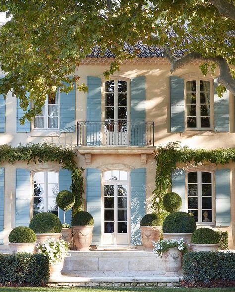 Provence: Le Mas des Poiriers | Private Newport Veranda Magazine, Caitlin Wilson, French Estate, Blue Shutters, Barn Renovation, Farmhouse Remodel, Provence Style, French Cottage, French Chateau