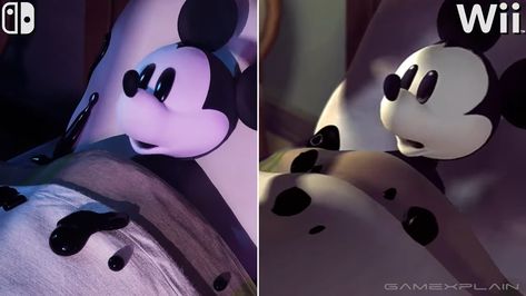 Epic Mickey Rebrushed graphics comparison (Switch vs. Wii) Epic Mickey 2, Epic Mickey, Sandlot, The Sandlot, Disney Stuff, Mickey Mouse And Friends, First Game, Wii, Cartoon Characters