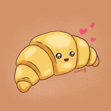 Delicious dessert for sweetober! #sweetober #inktober #dessert #kawaii #kawaiifood #kawaiiart #cutefood #cutedessert #foodillustration #croissantdoodle #doodles #digitalart #digitalillustration #foodillustration #dessertillustration Kawaii Dessert Drawing, Crossaint Drawing, Croissant Doodle, Dessert Drawing Easy, Kawaii Croissant, Giant Croissant, Croissant Drawing, Cute Croissant, Desserts Drawing