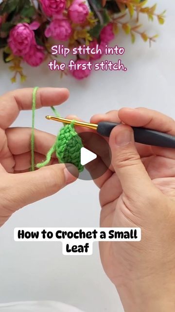 Sharon Lee Candelario on Instagram: "Here's a quick tutorial on how to Crochet a leaf  Don't forget to like and follow for more Crochet Tutorials #crochetersofinstagram #crochettutorial #crochettutorial #Crochet #crocheted #crochetleaf" Crochet Stem And Leaves, Leaf Chain Crochet, How To Crochet A Leaf, Crochet A Leaf, Crochet Leaf Free Pattern, Crochet Leaf, Leaves Headband, Pumpkin Stem, Simple Leaf