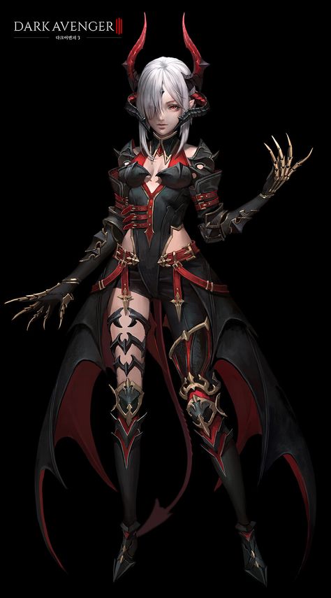 ArtStation - DRAK AVENGER 3 (Darkness Rises) character design (2017.08~), MAHO ★ Evil Female Character Design, V Rising, Fantasy Demon, Game Character Design, Fantasy Warrior, Female Character Design, 영감을 주는 캐릭터, Beautiful Fantasy Art, Fantasy Clothing