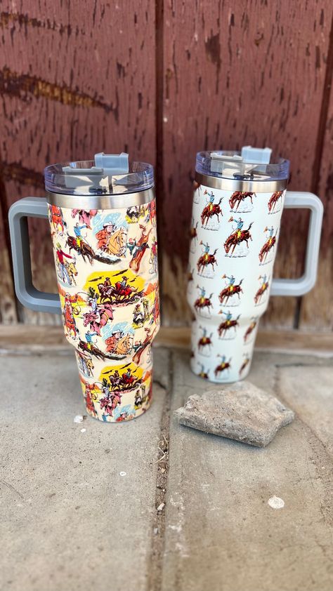 These 40 Oz. tumblers are complete with a lid, straw, and handle. The insulation will keep your drinks hot or cold for hours! Take them on all your adventures indoors and outdoors and you will quinch your thirst all day with a fresh drink! 2 western designs to choose from! Western Cups, Western Hey Dudes, Fresh Drink, Western Designs, Fresh Drinks, Western Design, Hey Dude, Insulation, The Original