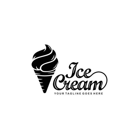 Ice Cream Company Logo, Ice Cream Logo Design Ideas, Ice Cream Logos, Ice Cream Shop Logo, Ice Cream Logo Design, Logo Ice Cream, Cafe Branding Design, Ice Cream Cartoon, Organic Ice Cream