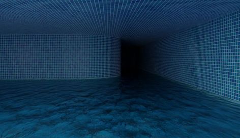 Blue Backrooms Aesthetic, Poolrooms Aesthetic, Blue Liminal Space, Backrooms Aesthetic, House Of Leaves, Calming Pictures, Dreamcore Aesthetic, Weirdcore Aesthetic, Black Rooms