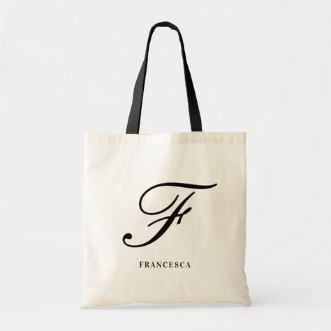 Elegant Script Monogram Personalized Bridesmaid Tote Bag Personalized Tote Bags Bridesmaids, Bridesmaid Tote Bags, Script Monogram, Bridesmaids Personalized, Free Birthday Invitation Templates, Kids Stationery, Hair Accessories Jewelry, Free Birthday Stuff, Hat Hairstyles