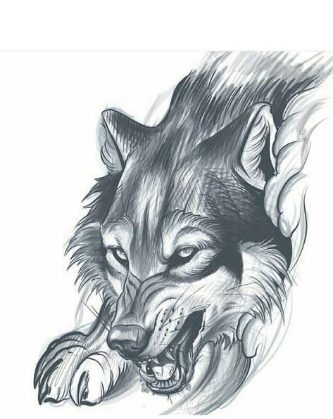 Sketch Of Wolf, Native American Wolf Tattoos For Men, Sketch Wolf Tattoo, Wolf Sketch Tattoo Design, Wolf Tattoo Design Men, Neotrad Wolf, Dark Tattoo Sketch, Angry Wolf Tattoo Design, Snarling Wolf Tattoo