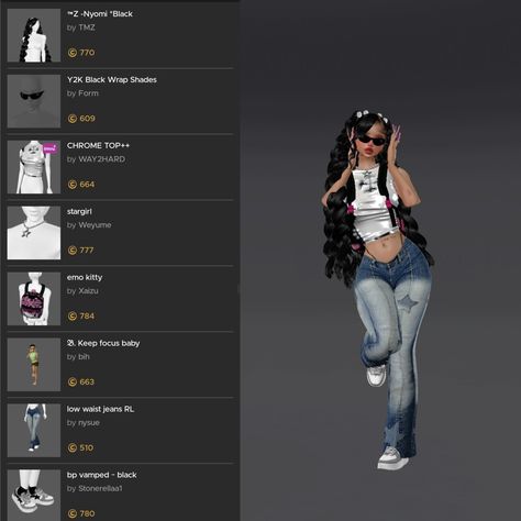 Y2k Imvu Outfits, Imvu Baddies Outfits, Outfits Ideas Baddie, Y2k Imvu, Imvu Outfits Ideas Baddie, Fit Imvu, Imvu Outfits Ideas, Avatar Accessories, Bratz Party