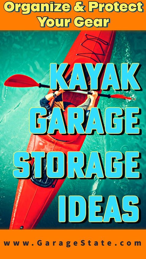 Kayak Garage Storage Ideas Kayak Garage Storage, Kayak Hanger, Diy Kayak Storage, Kayak Storage Garage, Kayak Storage Rack, Garage Storage Ideas, Kayak Storage, Kayak Rack, Ceiling Storage