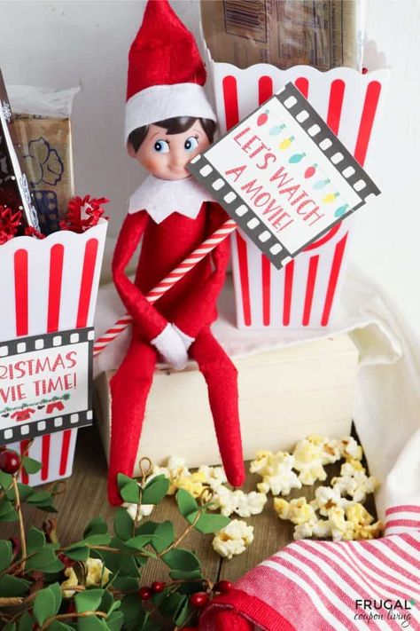 Elf On The Shelf Popcorn Movie Night, Elf On The Shelf Movie Night Printable, Elf On Shelf Movie Night, Movie Night Elf On The Shelf, Elf On The Shelf Movie Night Ideas, Elf On The Shelf Movie Night, Elf Movie Night, Elf 2023, Elf Shenanigans