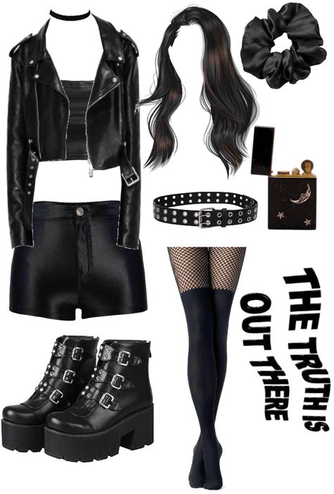 Villan Outfits Aesthetic, Emo Baddie Outfits, Badass Outfits For Women, Bad Girl Outfit, Bad Girl Style, Cute Edgy Outfits, Edgy Outfit, Badass Outfit, Character Inspired Outfits