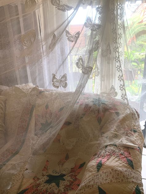 Sheer Window Treatments, Window Treatments Sheer, Lace Butterfly, Shabby Chic Curtains, A Little Life, Lace Curtains, White Curtains, Rod Pocket Curtains, Vintage Cottage