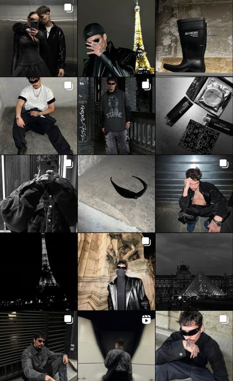 Instagram Feed Inspiration Men, Instagram Feed For Men, Ig Story Ideas Men, Streetwear Instagram Feed, Ig Post Ideas Photo, Black Shirt Outfit Men, Brand Lookbook, Instagram Grid Layout, Male Portrait Poses