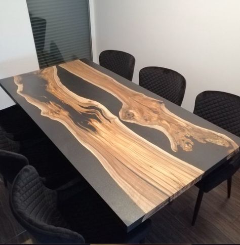 Floating slabs - black resin Marble Crafts, Sofa Center Table, Sofa Center, Dining Room Updates, Wood Resin Table, Epoxy Wood Table, Resin River Table, Dining Sofa, Wood Table Design