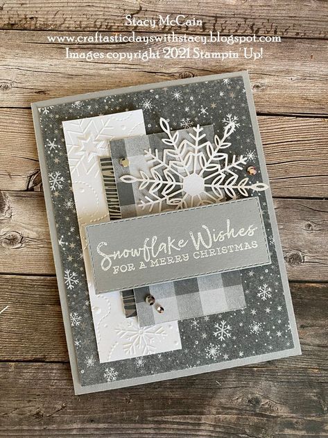 Christmas Cards 2017, Christmas Gifts For Parents, Snowflake Cards, Peaceful Place, Homemade Christmas Cards, Stampin Up Christmas Cards, Christmas Card Crafts, Christmas Cards To Make, Christmas Card Design